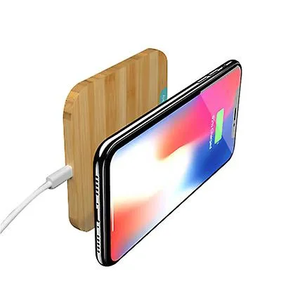 10W Prismatic 10W Portable Wireless Charger, Slim Wood Charging Pad AZ10047