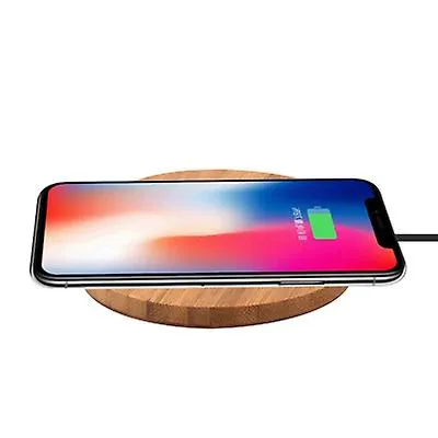 10W Prismatic 10W Portable Wireless Charger, Slim Wood Charging Pad AZ10047