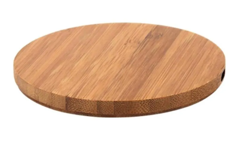10W Prismatic 10W Portable Wireless Charger, Slim Wood Charging Pad AZ10047