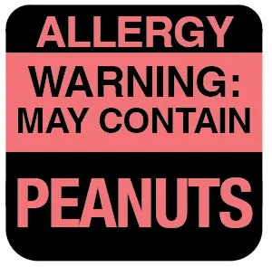 1" Color-Code Square Allergy Warning Labels: 1,000/PACK
