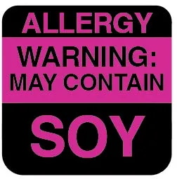 1" Color-Code Square Allergy Warning Labels: 1,000/PACK