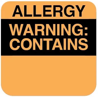 1" Color-Code Square Allergy Warning Labels: 1,000/PACK
