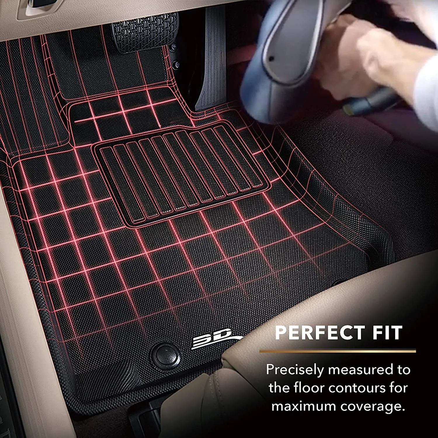 2020-21 Tesla Model S -3D MAXpider All-Weather Floor Mats Custom Fit Car Floor Liners, Kagu Series (1st & 2nd Row, Black)