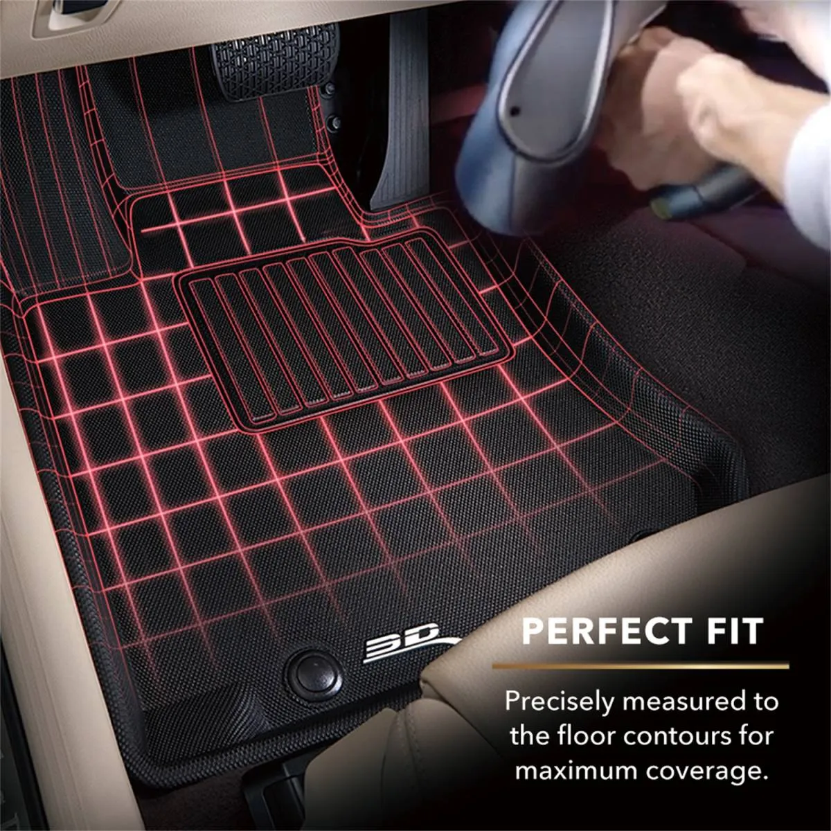 3D MAXpider Floor Mats Honda Civic Sedan / Hatchback (22-24) All-Weather Kagu Series Black - Front or Second Row