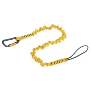 3M™ Python Safety Hook2Loop Bungee Tether, 32"-47", Carabiner, 10 lb Cap, Yellow, 1500048