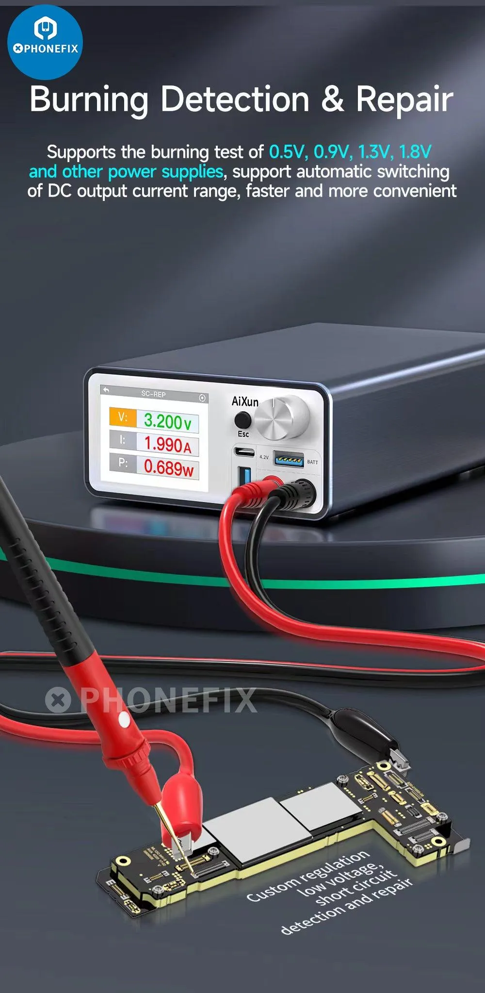 AiXun P3208 intelligent Smart Regulated Power Supply 320W high-power