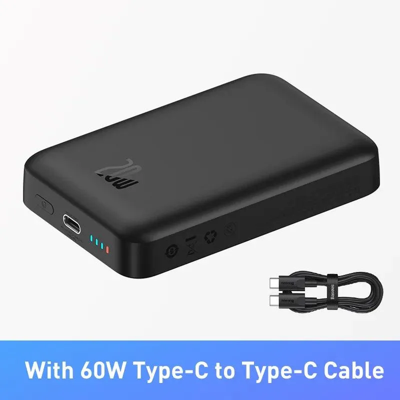 Baseus MagSafe-Compatible Magnetic Power Bank: Rapid Charging for iPhone