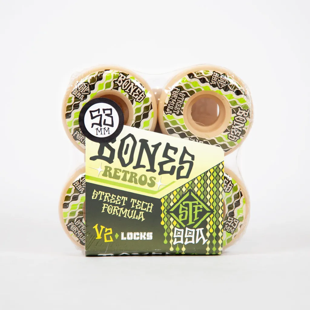 Bones - 53mm (99a) STF V2 Locks Retros Skateboard Wheels