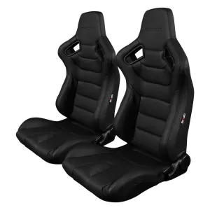 BRAUM Elite Sport Seats (Reclining - Black/Black Stitch Leatherette) BRR1-BKBS