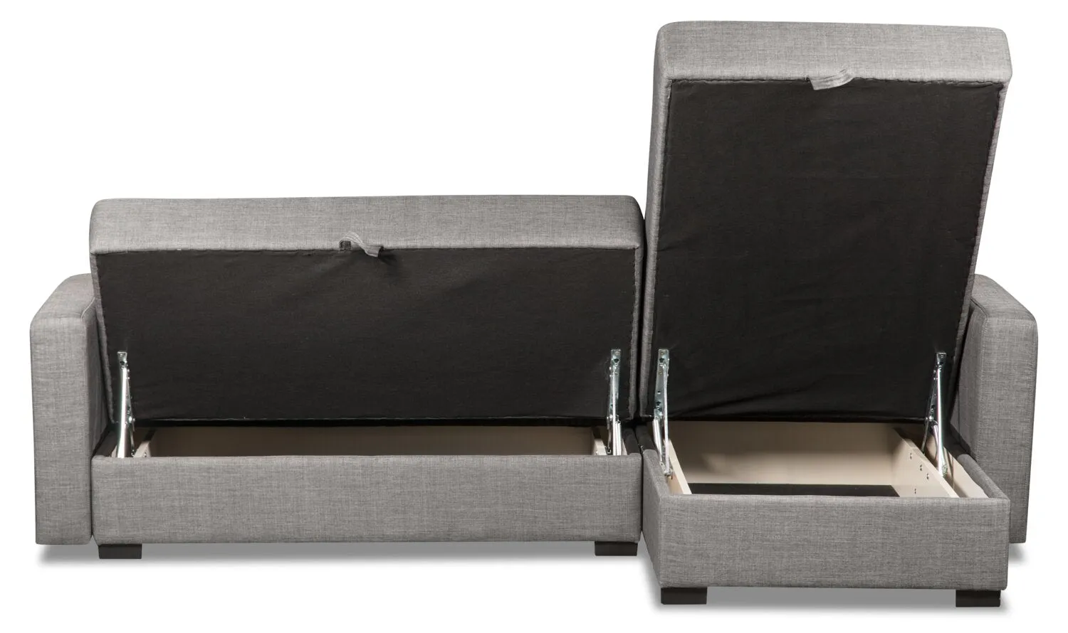 Caledon 2-Piece Linen-Look Right-Facing Futon Sectional - Steel