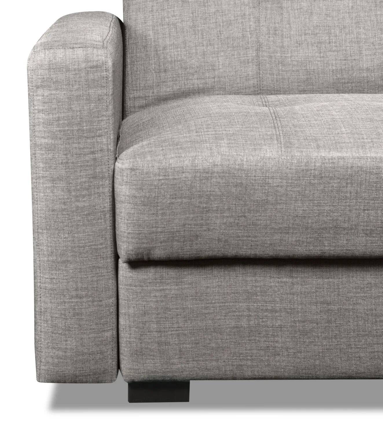 Caledon 2-Piece Linen-Look Right-Facing Futon Sectional - Steel
