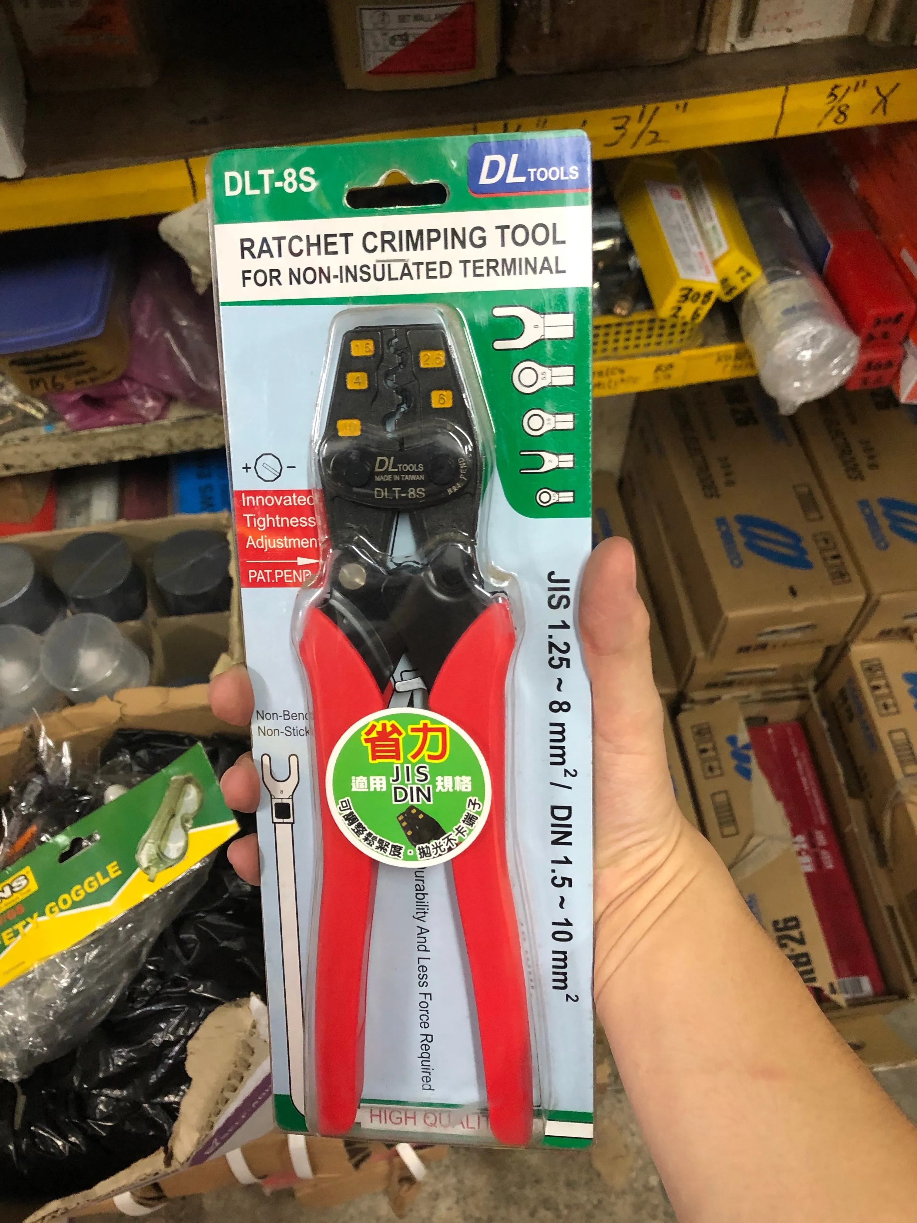 DL Tools 8mm2 Ratchet Crimping Tool for Non-Insulated Terminal | Model : CT2-DLT-8S (DLT-8S)