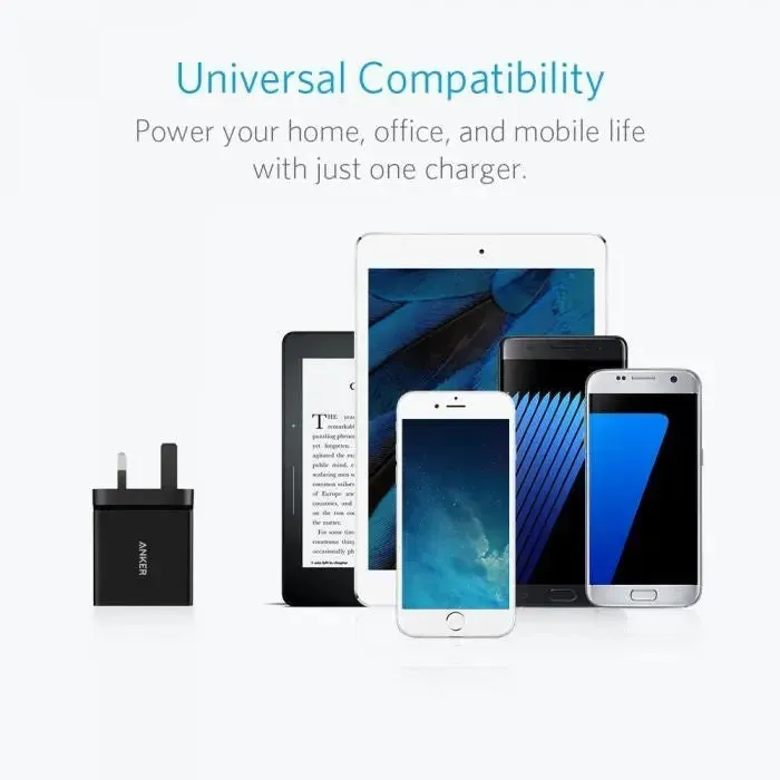 [Euro Plug] Anker Charger Powerport 24W 4.8A 2-Port Wall USB Charger A2021