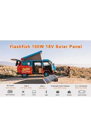 Flashfish 18V/100W Foldable Solar Panel