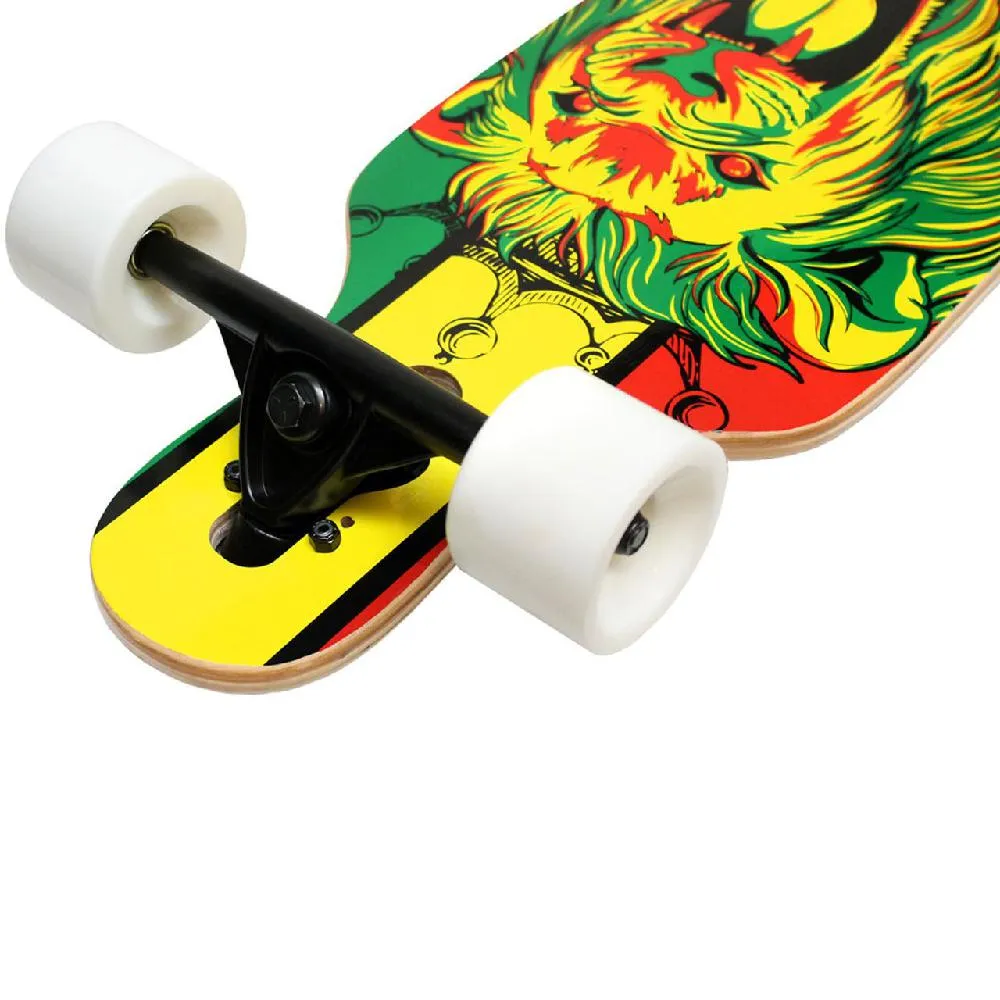 Krown Elite Rasta Lion 36" Drop Through Longboard