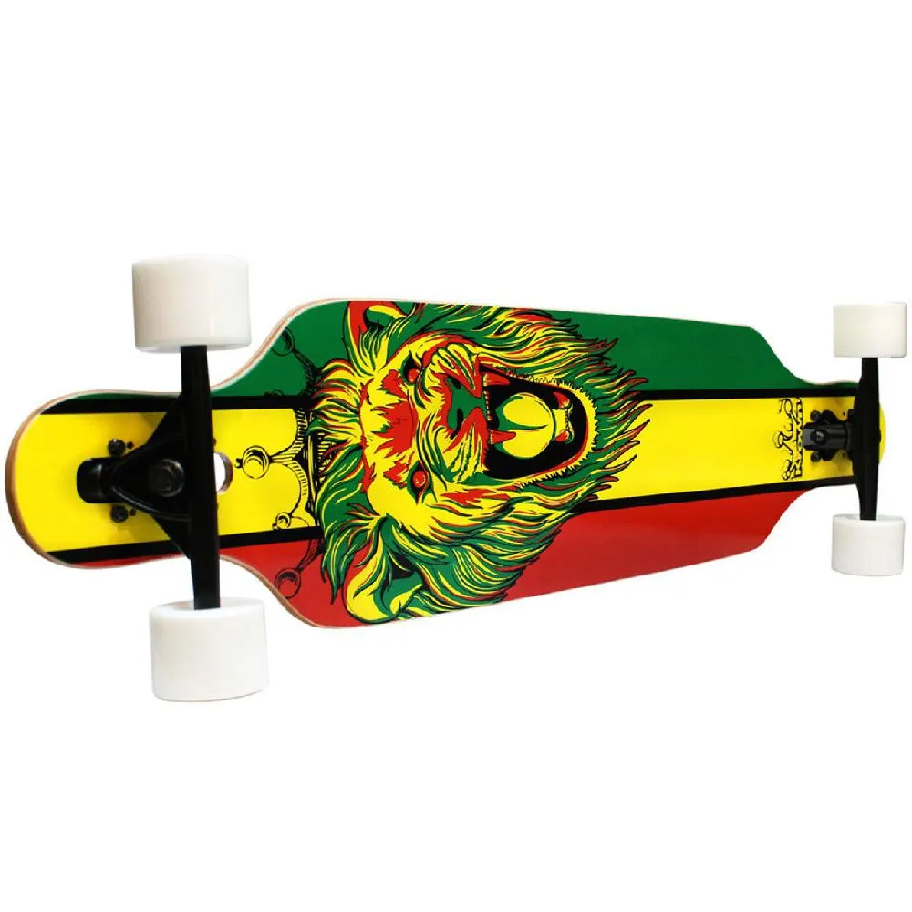 Krown Elite Rasta Lion 36" Drop Through Longboard