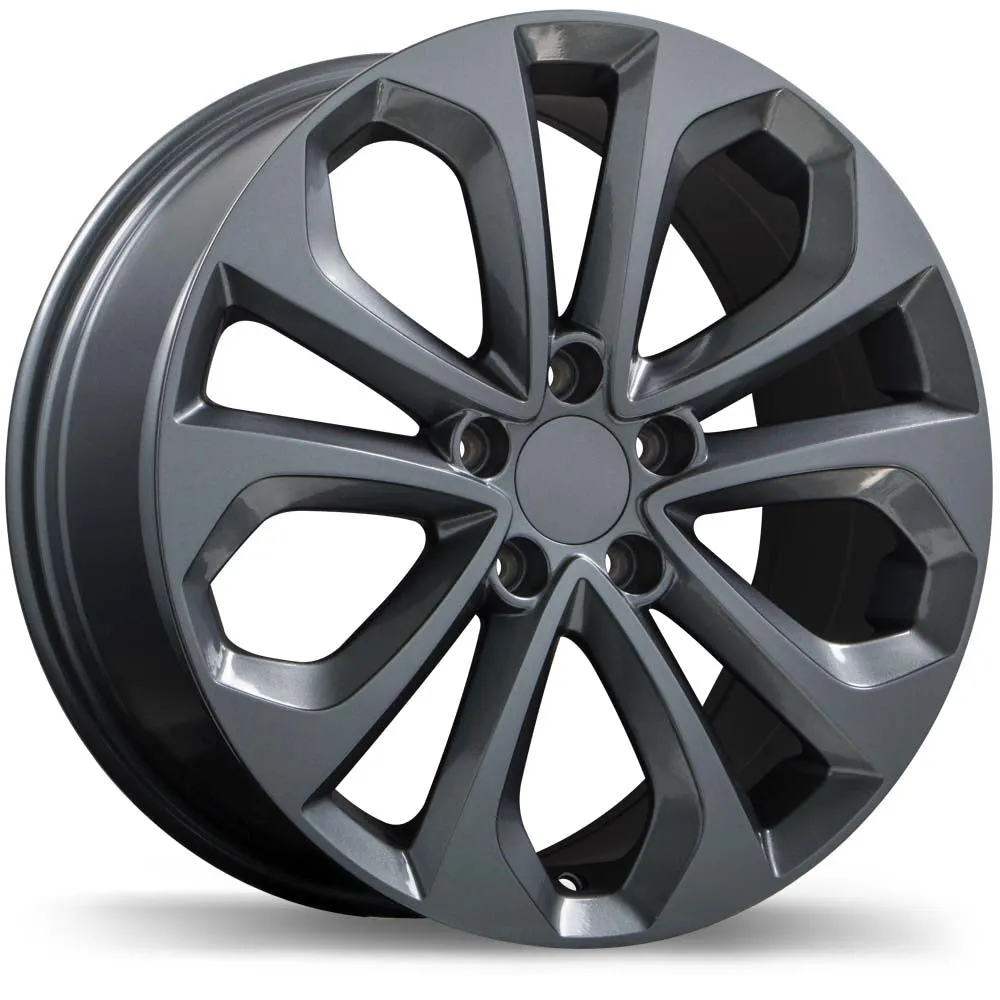 Krypton Replica R191 18X8 5X114.3 50mm Offset Gloss Gunmetal Wheels with Ball/Radius Lug Seat for Acura