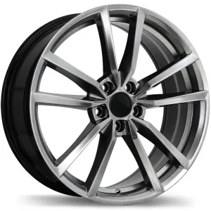 Krypton Replica R195 19X8 5X112 45mm Offset 66.5mm Bore Dark Hyper Silver Wheels with Ball/Radius Lug Seat for Volkswagen