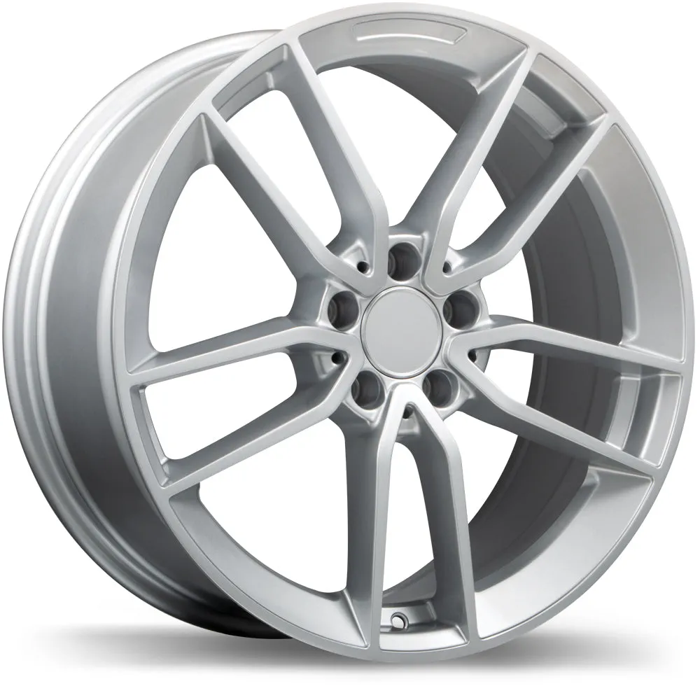 Krypton Replica R234 19X8 5X112 33mm Offset Gloss Silver Wheels with Ball/Radius Lug Seat for Mercedes