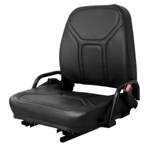 Mitsubishi/Caterpillar Forklift Static Seat – Grand LX with Seat Belt (no OPS Switch) – Black Vinyl