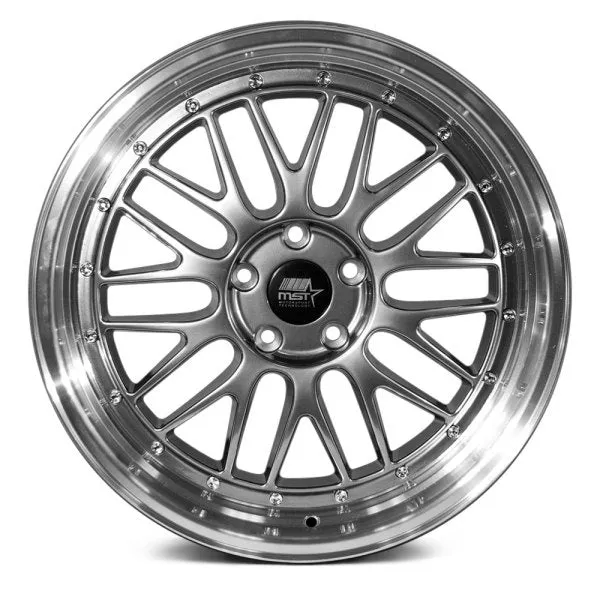 MST LeMan Wheels (19x8.5 5x114.3 / 5x120  35 Offset) Hyper Black w/Machined Lip