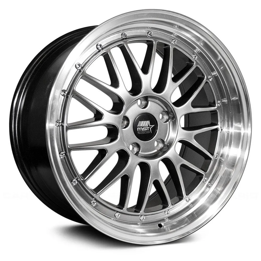 MST LeMan Wheels (19x8.5 5x114.3 / 5x120  35 Offset) Hyper Black w/Machined Lip