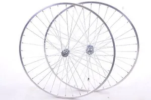 RACER-ROAD BIKE 27”x1 1-4” POLISHED ALLOY "CHROME LOOK “ MULTI-SPEED WHEEL SET