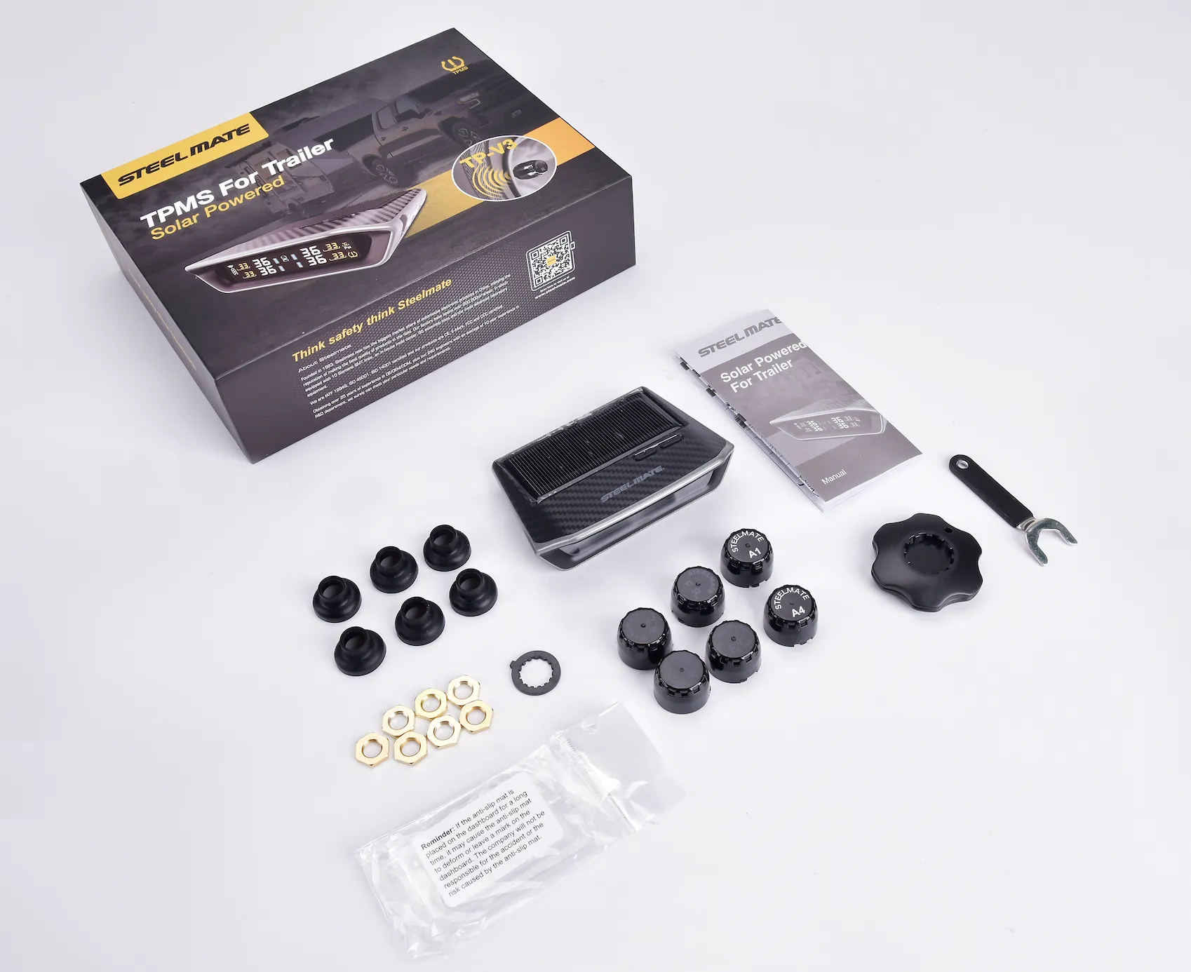 Steelmate DIY TP-V3  | 6 Wheel External TPMS for 4-wheel Vehicle/ Trailer