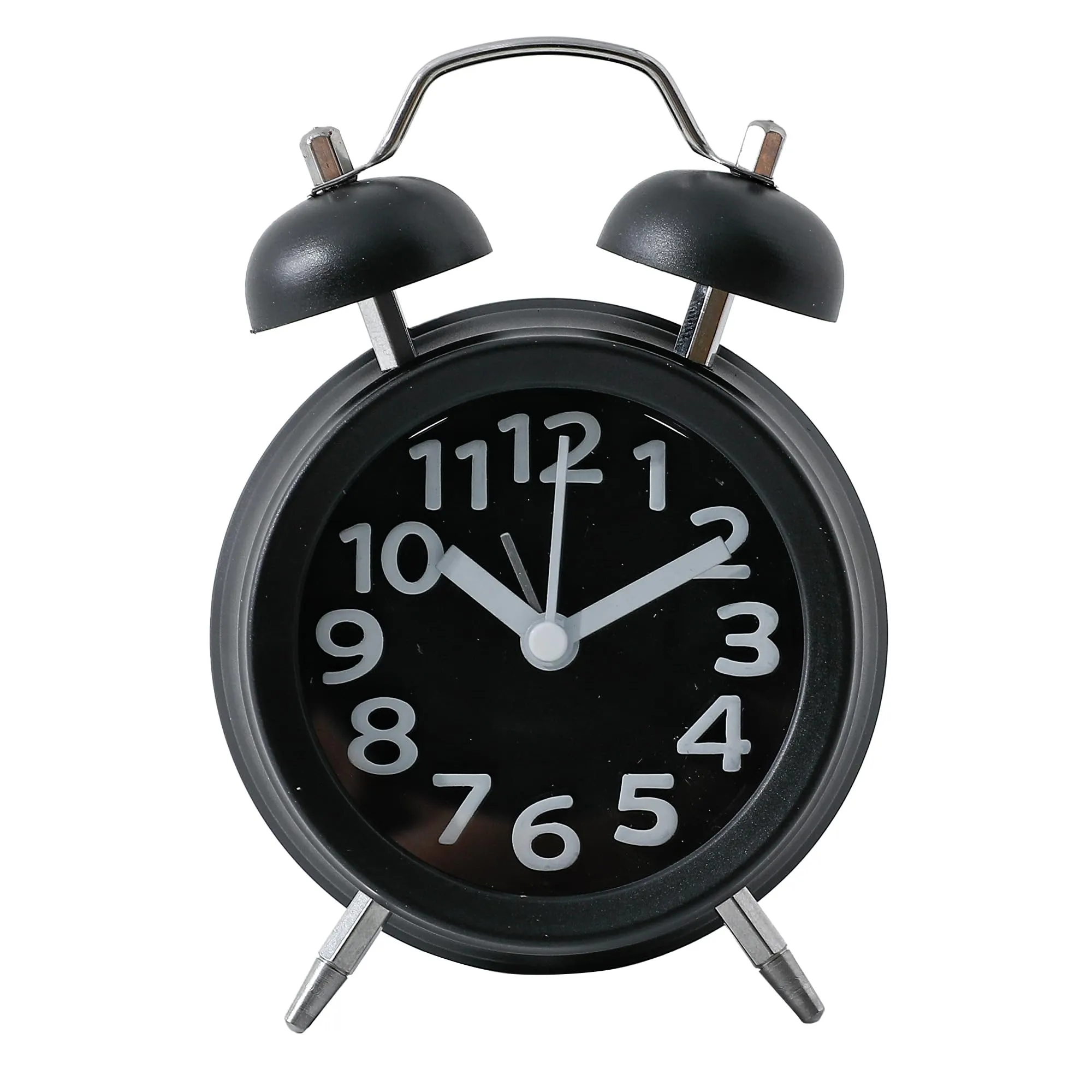 The Better Home Alarm Clock (10cm) |Alarm Clock for Students |Alarm Clock for Bedroom |Loud Alarm Clock for Heavy Sleepers |Mini Alarm Clock for Kids |Twin Bell Table Clock for Study Table-Black