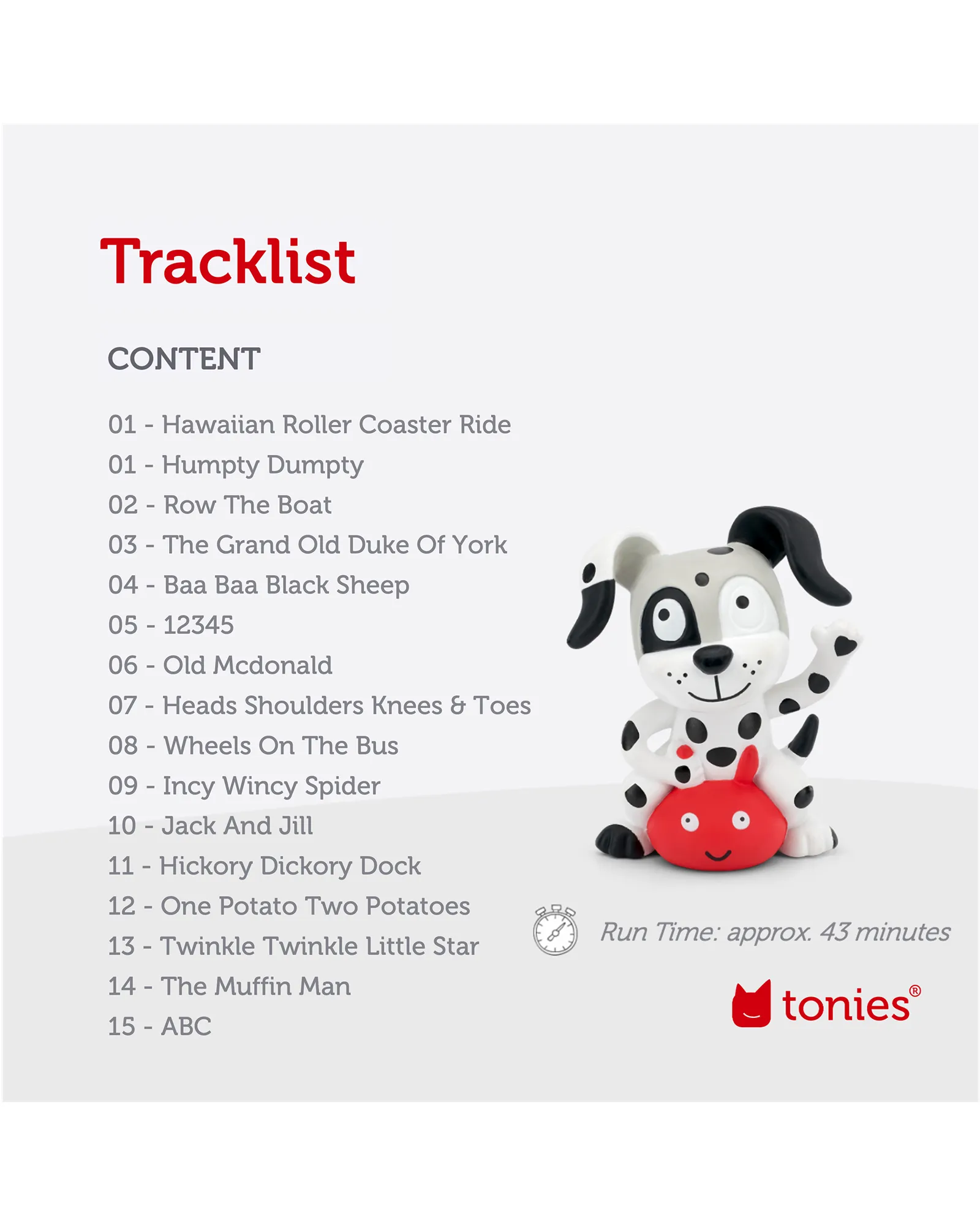 Tonies Favourite Childrens Songs Playtime And Action Songs 2 Tonie Audio Character