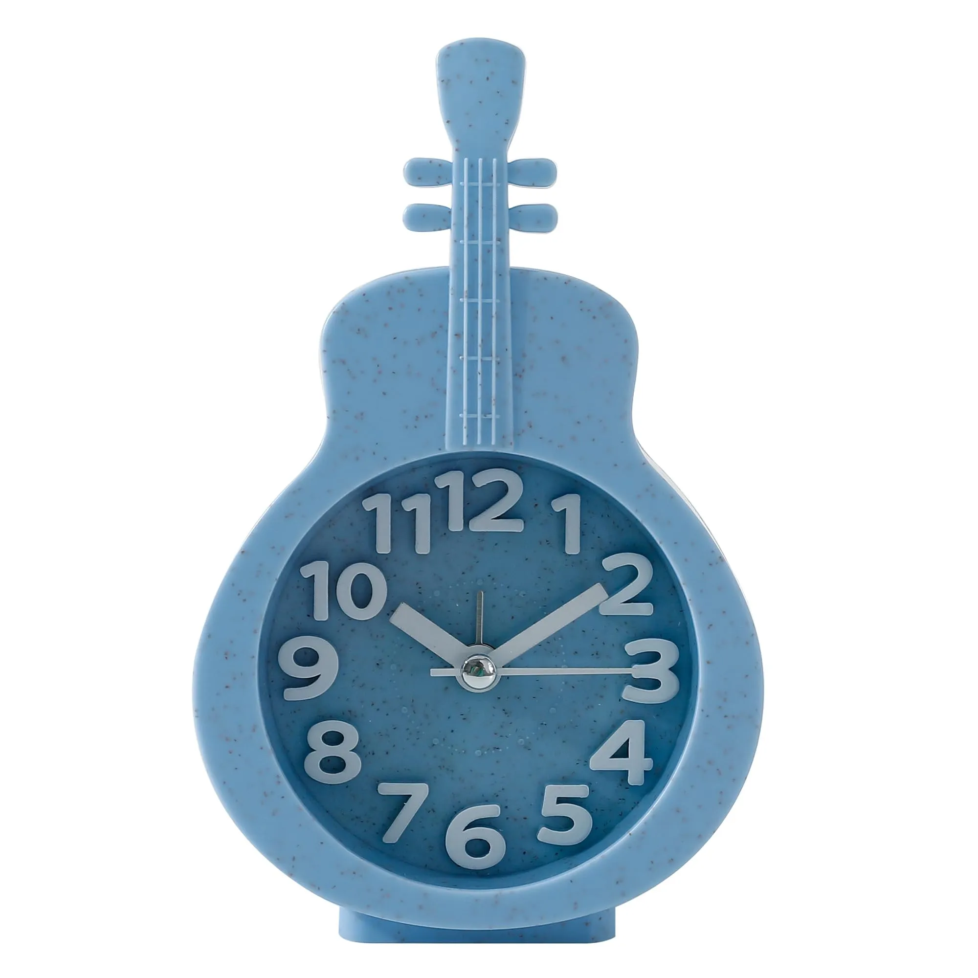 UMAI Alarm Clock (15cm) |Alarm Clock For Students |Loud Alarm Clock For Heavy Sleepers |Mini Alarm Clock For Kids |Alarm Clock For Bedroom |Table Watch|Violin Shaped Table Clock For Study Table - Blue