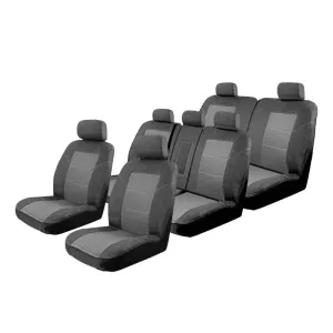 Velour Seat Covers suits Toyota Prado 150 Series 11/2009-7/2024 Airbag Deploy Safe Charcoal EST6376CHA