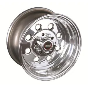 Weld Draglite Polished Wheel - 15" x 14" - 5 x 4.5"-4.75" Bolt Circle - 3.5" Back Spacing - 16.8 lbs