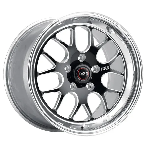 Weld Racing S77 18x8 / 5x120 BP / ET15 / 5.1in BS - Black Center with Polished Shell