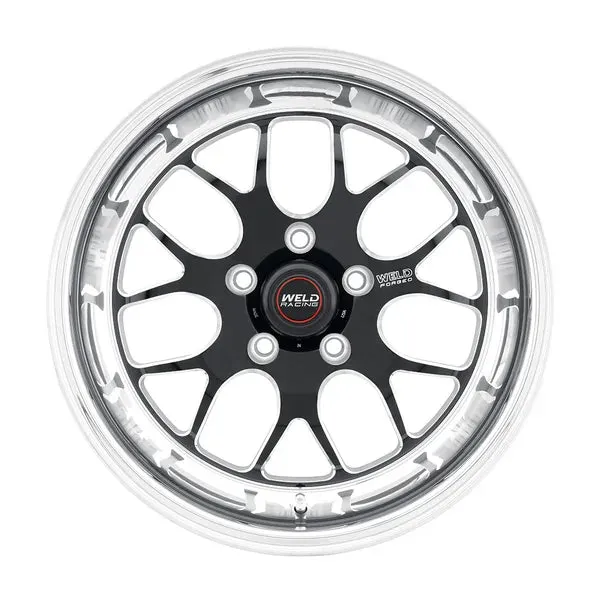 Weld Racing S77 18x8 / 5x120 BP / ET15 / 5.1in BS - Black Center with Polished Shell