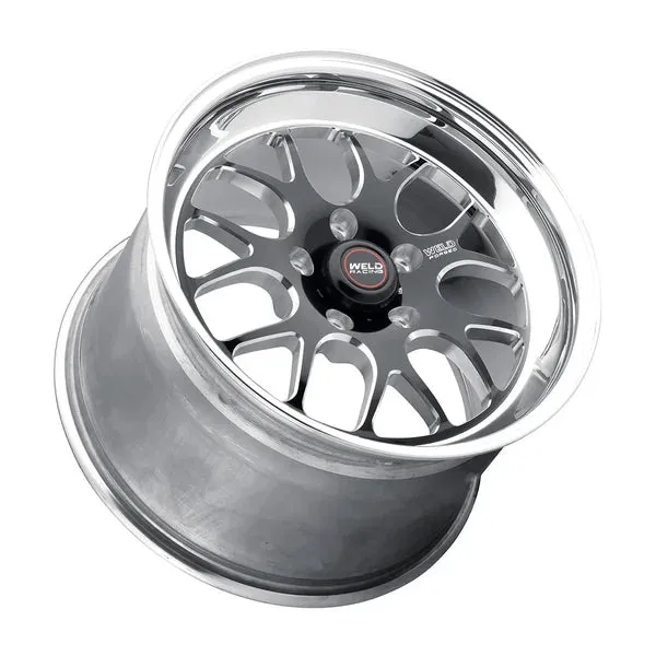 Weld Racing S77 18x8 / 5x120 BP / ET15 / 5.1in BS - Black Center with Polished Shell